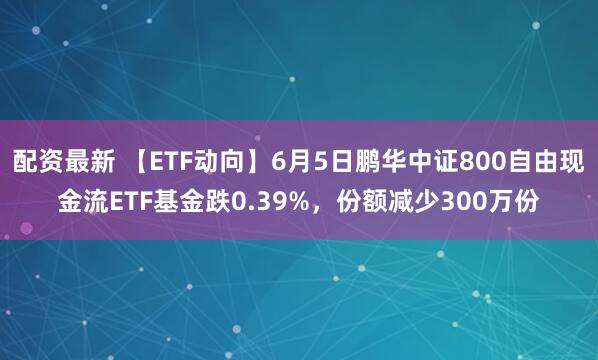 配资最新 【ETF动向】6月5日鹏华中证800自由现金流ETF基金跌0.39%，份额减少300万份
